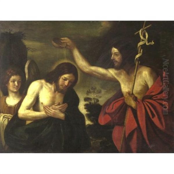 Baptism Of Christ Oil Painting by  Guercino