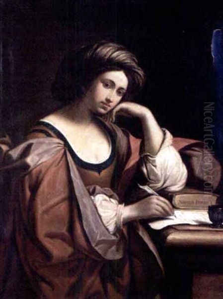 The Persian Sibyl (by P. Padini) Oil Painting by  Guercino