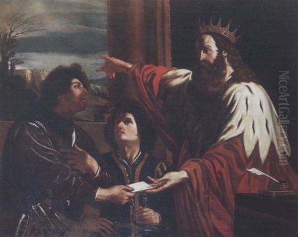 David Sending The Letter To Joab Oil Painting by  Guercino