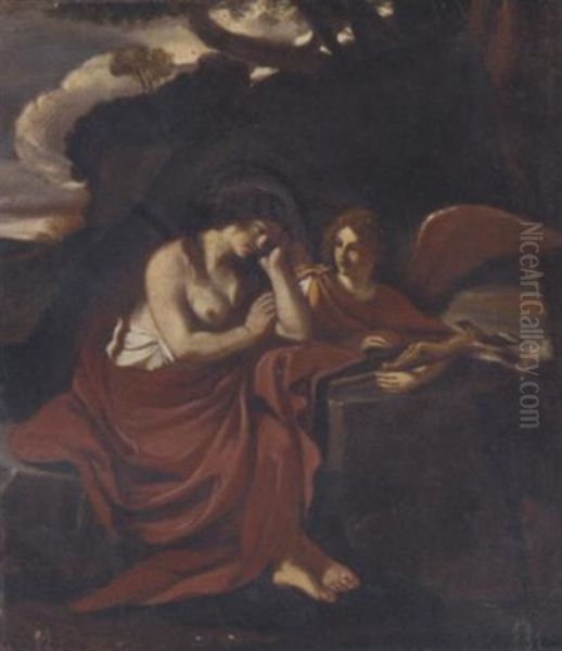 The Penitent Magdalen Oil Painting by  Guercino