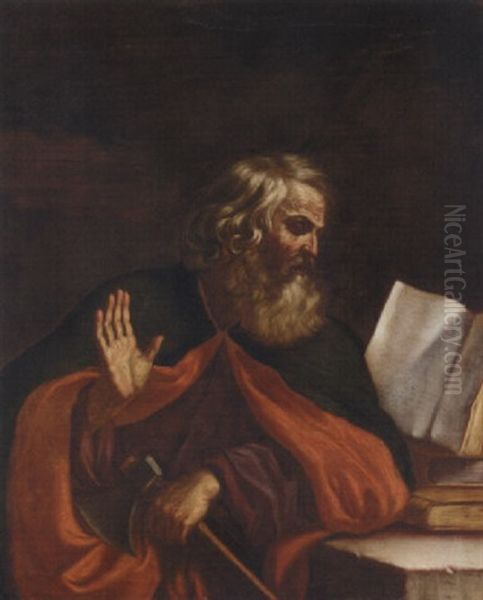 The Apostle Matthew Oil Painting by  Guercino