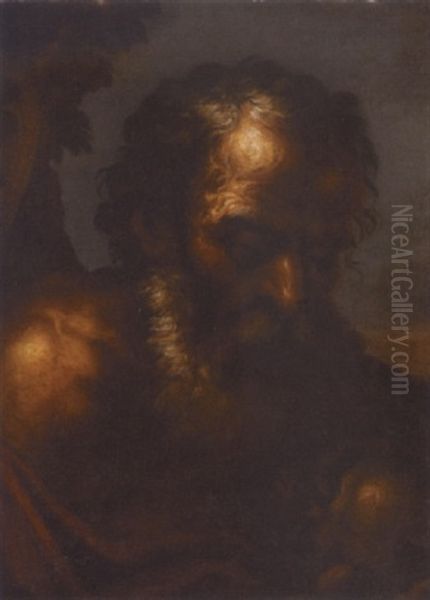 Saint Jerome In The Wilderness Oil Painting by  Guercino