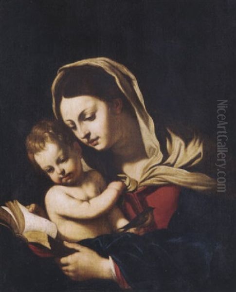 The Madonna And Child by  Guercino