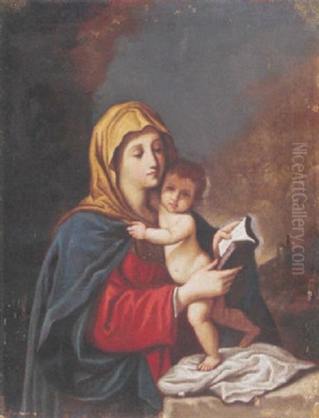 The Madonna And Child Oil Painting by  Guercino