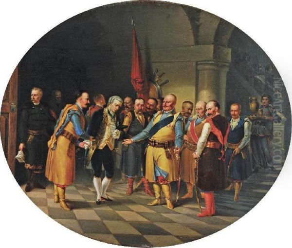 Scena Historyczna Ze Schylku I Rzeczpospolitej Oil Painting by Wladyslaw Bakalowicz