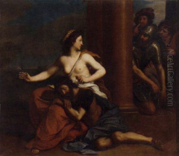 Samson And Delilah Oil Painting by  Guercino