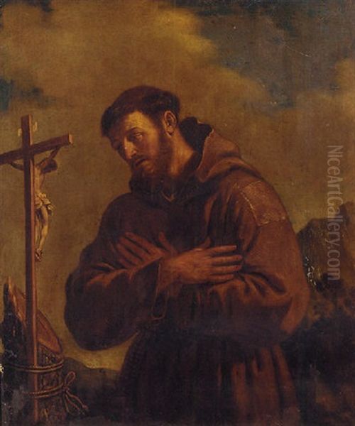 Saint Francis Of Assisi Oil Painting by  Guercino