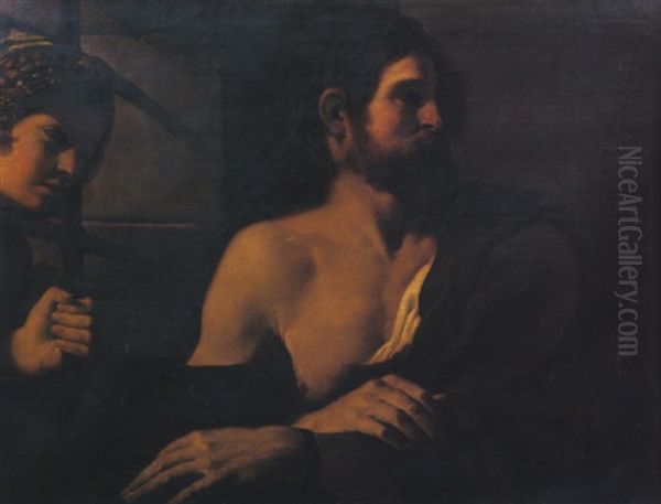 Salome Visiting Saint John The Baptist In Prison Oil Painting by  Guercino