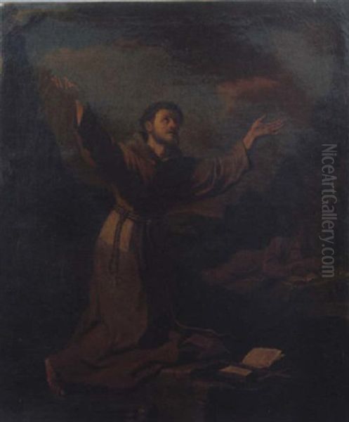 San Francesco Riceve Le Stimmate Oil Painting by  Guercino