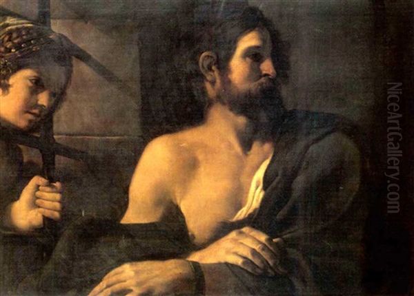 Salome Visiting Saint John The Baptist In Prision Oil Painting by  Guercino