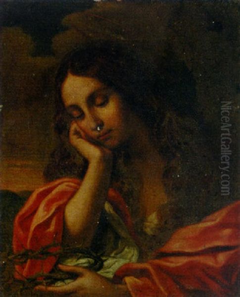 The Penitent Magdalene Oil Painting by  Guercino