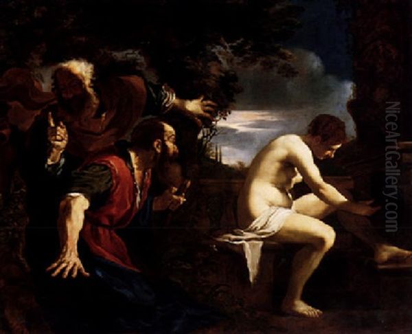 Susannah And The Elders Oil Painting by  Guercino