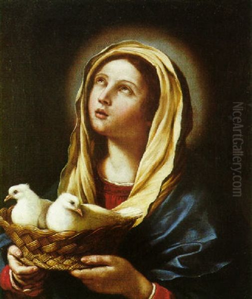 The Madonna Of The White Doves Oil Painting by  Guercino