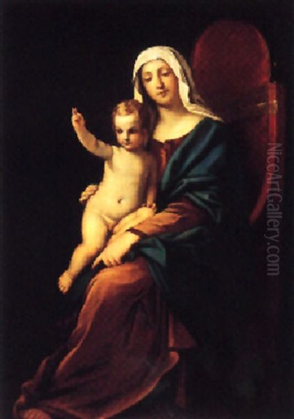 Madonna Med Barnet Oil Painting by  Guercino