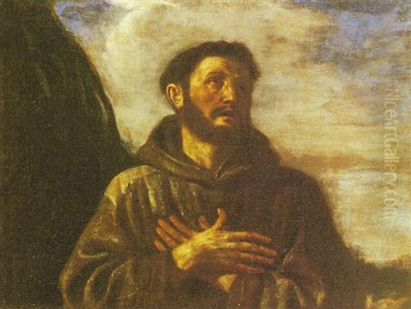 S. Francesco D'assis Oil Painting by  Guercino