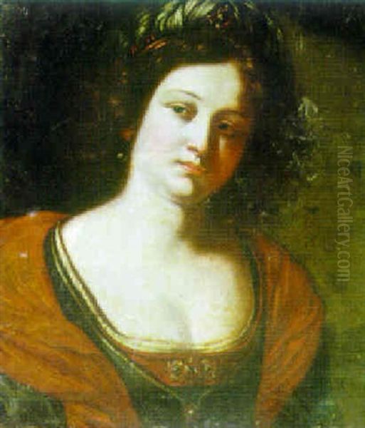 A Sibyl Oil Painting by  Guercino