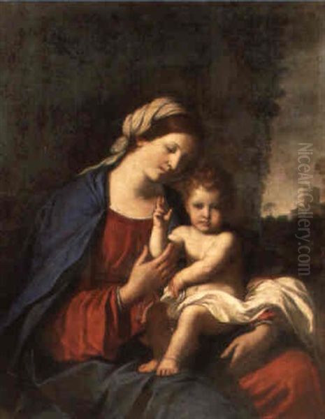 The Madonna And Child Oil Painting by  Guercino