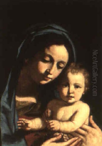 The Madonna And Child Oil Painting by  Guercino