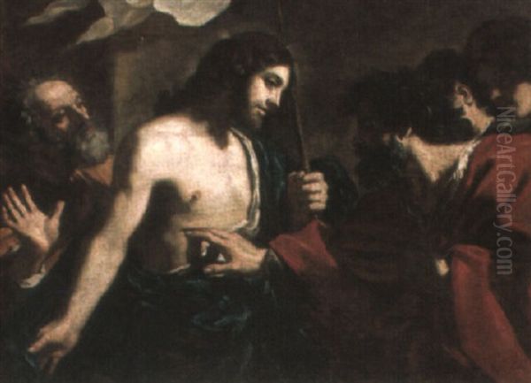 The Incredulity Of Saint Thomas Oil Painting by  Guercino