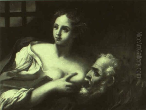 Roman Charity Oil Painting by  Guercino