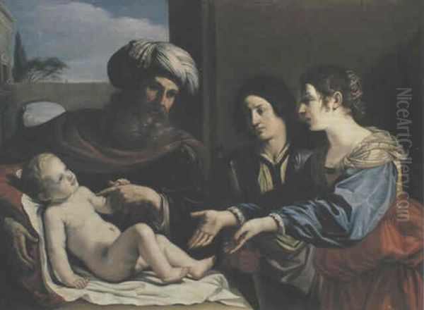 Der Prophet Elisaus Erweckt Den Sohn Der Sunamitin Oil Painting by  Guercino