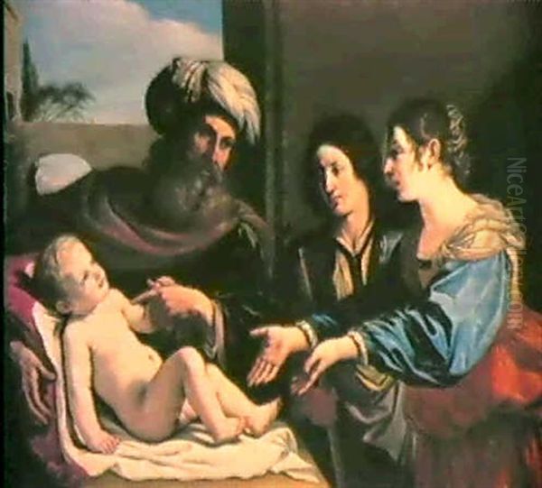 Der Prophet Elisaus Erweckt Den Sohn                        Der Sunamitin Oil Painting by  Guercino