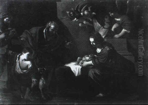 L'adoration Des Bergers Oil Painting by  Guercino