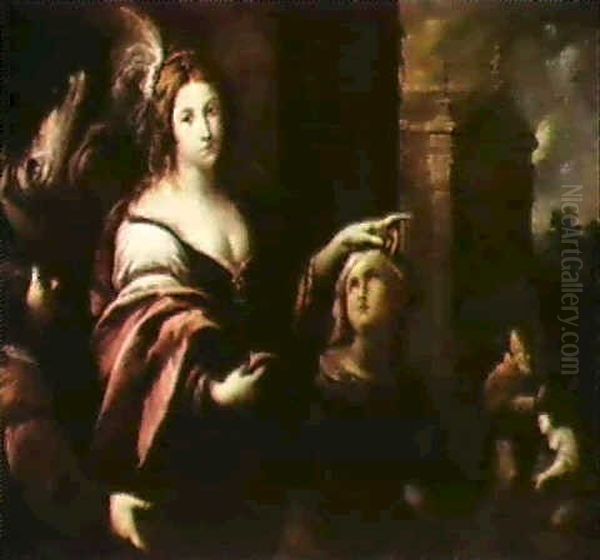 The Parable Of The Rich Courtesan Oil Painting by  Guercino