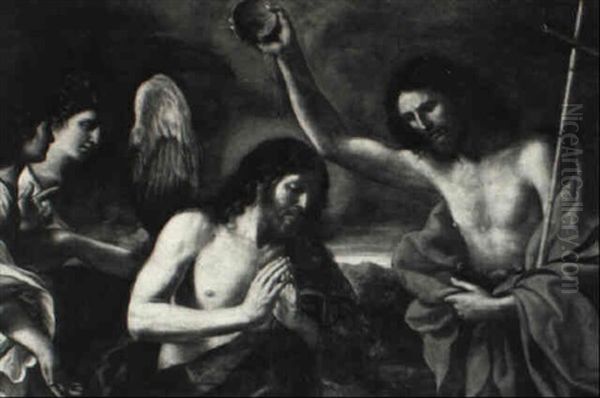 Baptism Of Christ Oil Painting by  Guercino