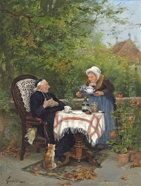 The Curate's Tea Party Oil Painting by Charles Francois Prosper Guerin