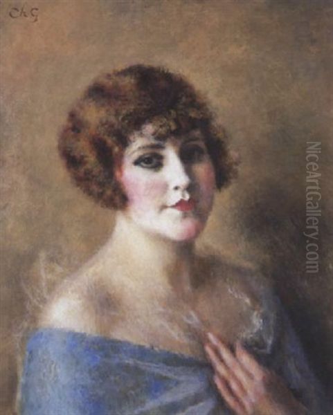 Portrait De Femme Oil Painting by Charles Francois Prosper Guerin