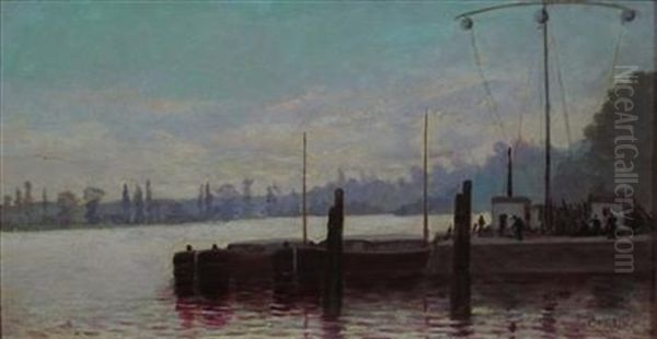 Boats At The Quay by Ernest Pierre Guerin