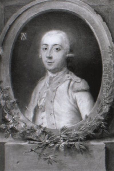 Portrait De Justinien Gabriel De Remusat Age De Vingt-cinq Ans Oil Painting by Francois Guerin