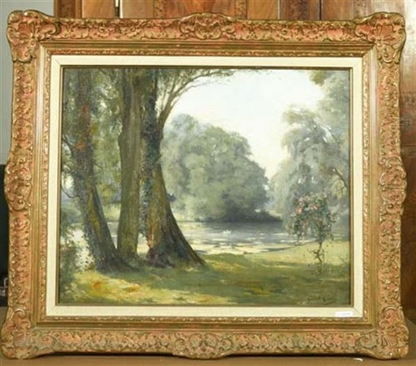 Teich Mit Schwanen Oil Painting by Gabriel Guerin