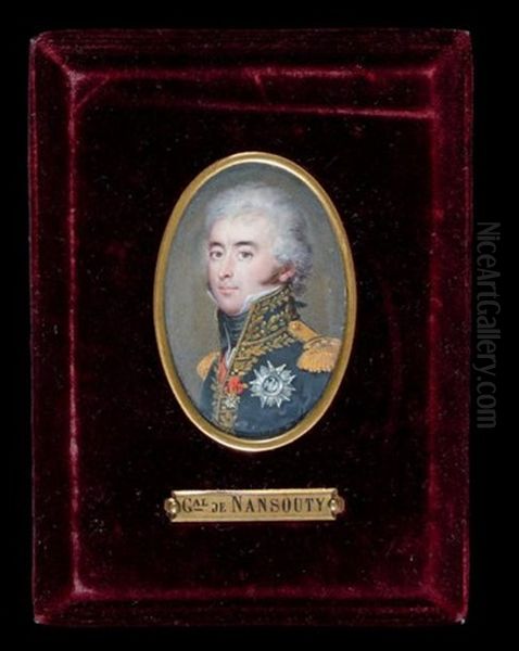 Portrait Du General Etienne Marie Antoine Champion, Comte De Nansouty (1768 - 1815) Oil Painting by Jean Urbain Guerin