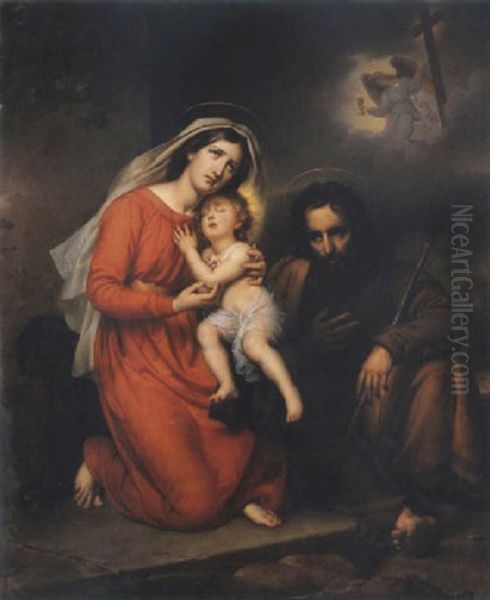 La Sainte Famille Attriste Par Le Pressentiment De La Passion Du Sauveur Oil Painting by Paulin Jean Baptiste Guerin