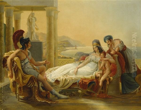 Aeneas Recounting The Misfortunes Of Troy To Dido Oil Painting by Pierre Narcisse Guerin