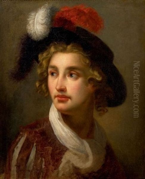 Portrait Presume D'henri De La Rochefoucault Oil Painting by Pierre Narcisse Guerin