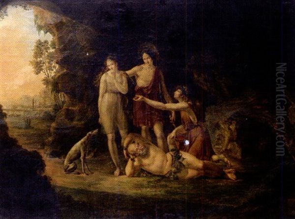 Artemis Et Sylene Ivre Oil Painting by Pierre Narcisse Guerin