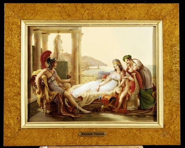 Enne Recounting The Misfortunes Of Troy To Didon (by Clemence Turgan) Oil Painting by Pierre Narcisse Guerin