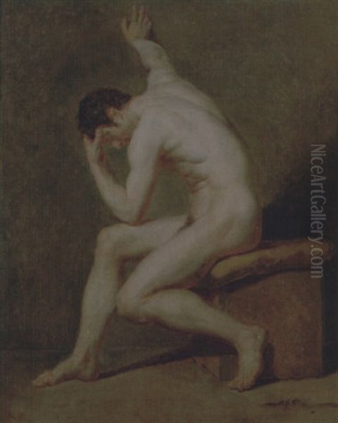 A Male Nude Oil Painting by Pierre Narcisse Guerin