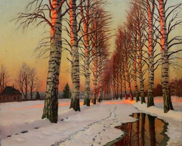 The Sunlit Avenue Oil Painting by Mikhail Guermacheff