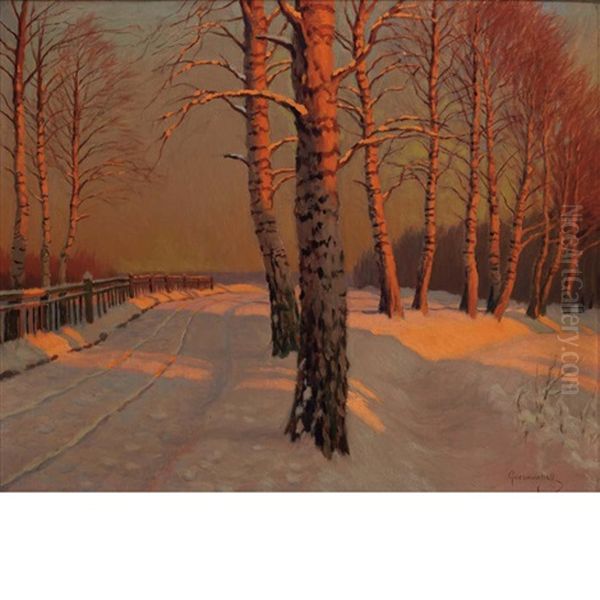 Snow Oil Painting by Mikhail Guermacheff