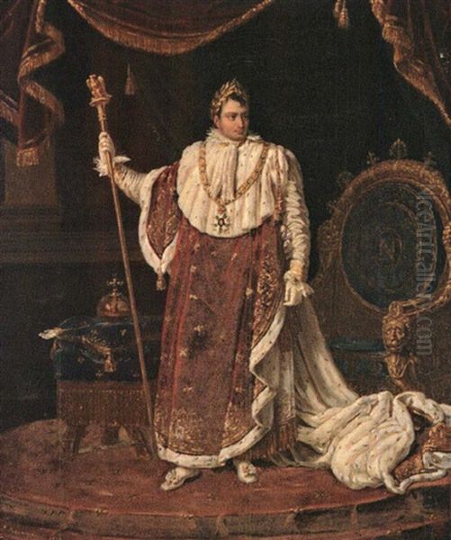 Sacre De L'empereur Napoleon 1er En Pied Oil Painting by Joseph Joachim Guernier