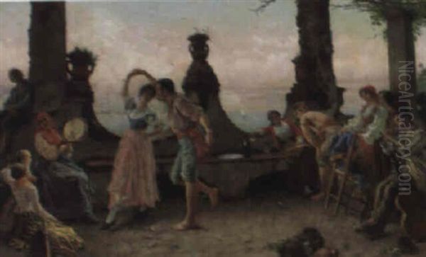 La Tarantella Oil Painting by Achille Guerra