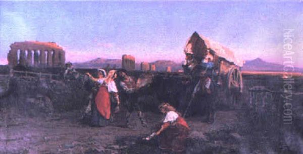 On The Campagna Oil Painting by Achille Guerra