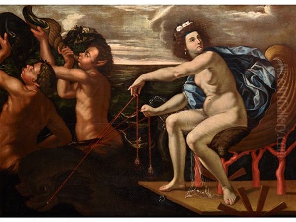 Amphitrite Bei Ihrem Brautzug Zur Hochzeit Mit Neptun Oil Painting by Giovanni Francesco Guerrieri