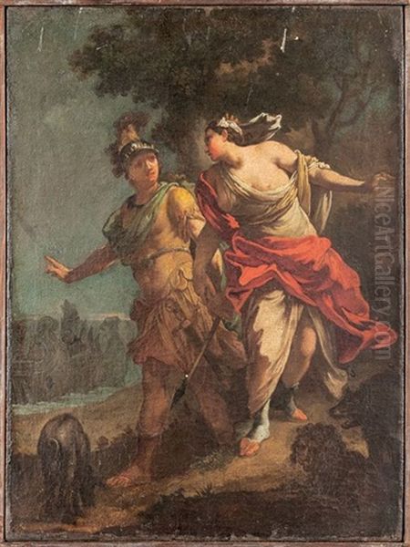 La Partenza Di Enea Oil Painting by Giovanni Francesco Guerrieri