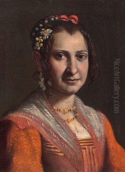 Ritratto Di Giovane Donna Oil Painting by Giovanni Francesco Guerrieri