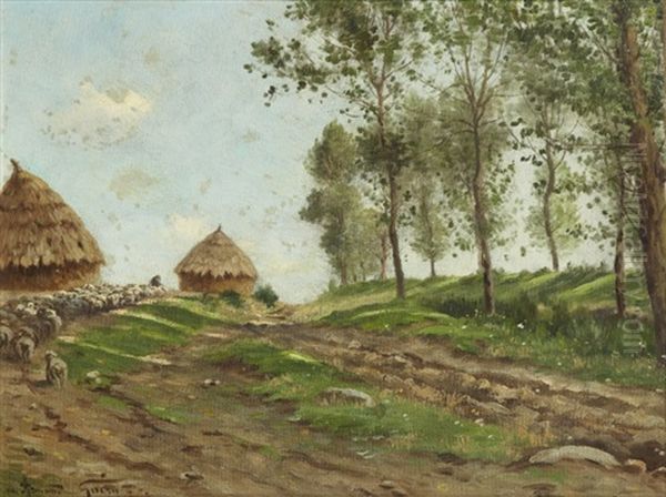 Berger Et Ses Moutons Oil Painting by Armand Guery